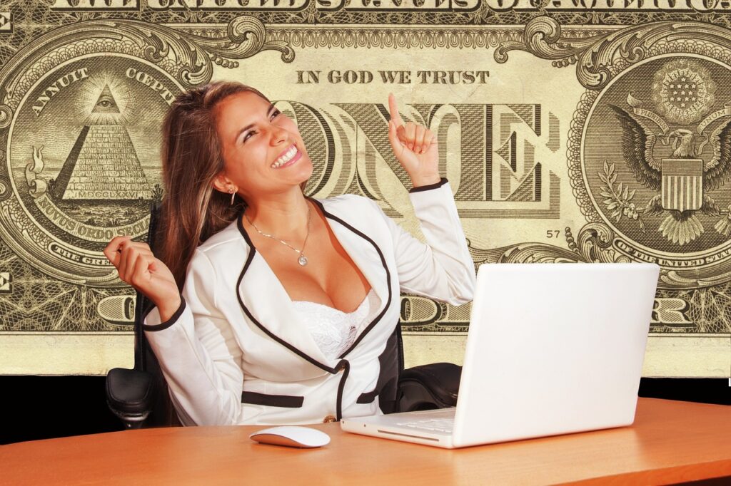 businesswoman, happy, secure, dollar, god, trust, success, presentation, successful, rise, dollar, dollar, dollar, dollar, dollar, success